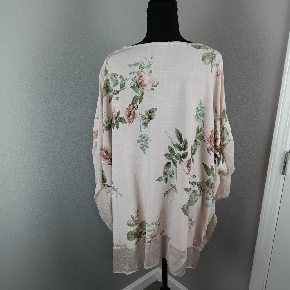 Tempo Paris Blouse Womens Small Floral Sheer Silk Cotton Tunic Top 7310 - Picture 9 of 14